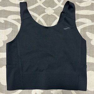 Brooks Run Within Crop Tank -size Small-black-brand new